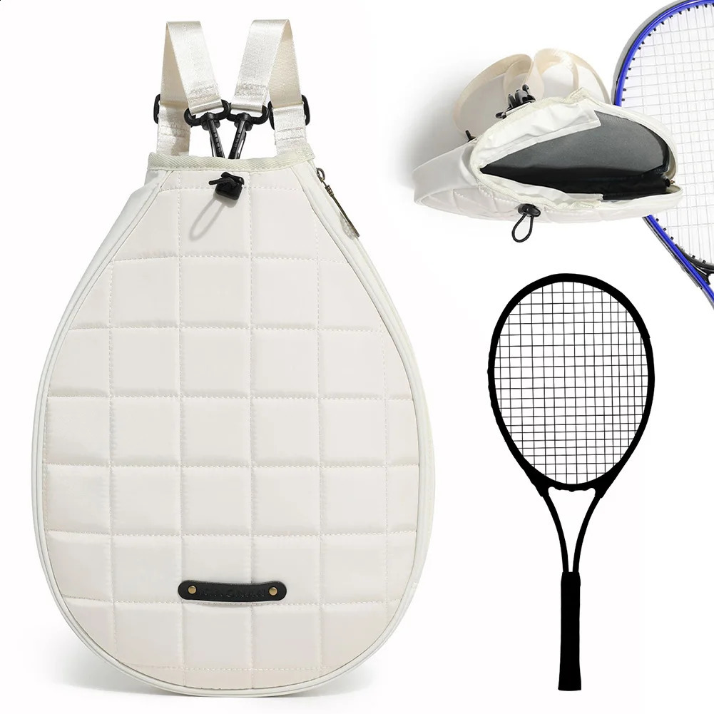 Ship from US Quilted Tennis Backpack Waterproof Racquet Crossbody Bag Zipper Closure Pickleball Paddles Shoulder for Women Men 250303FBB