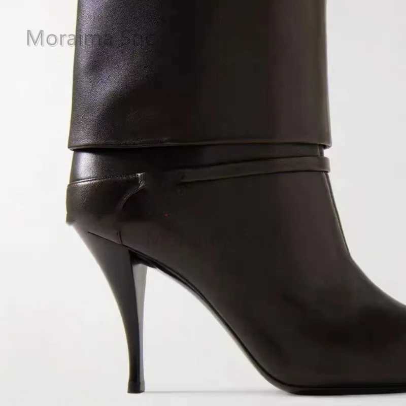Womens High Heels Suede Ankle Boots Autumn Winter Slim Slip On Womens Shoes Fashionable Luxury Pointed Toe Leather Boots Z250303