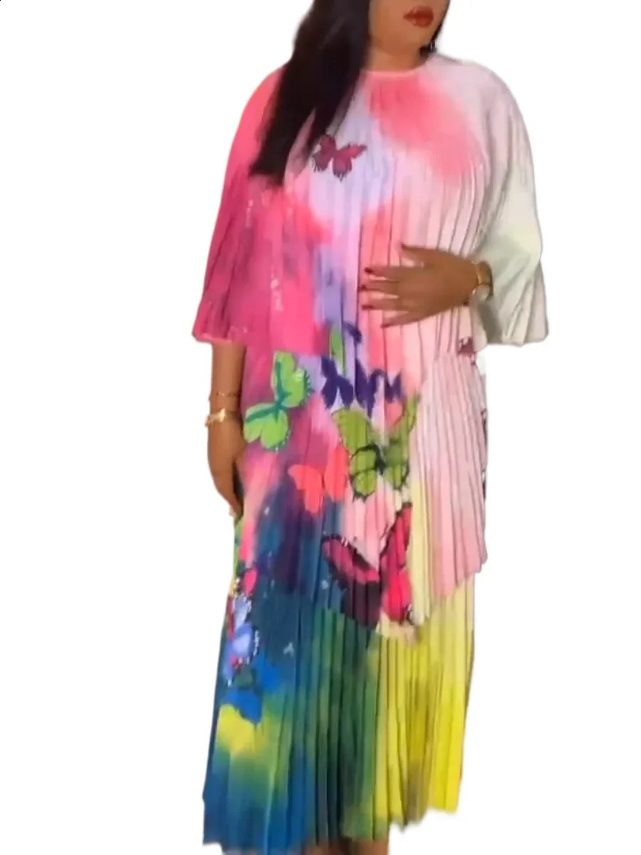 EGRM Large Size Miyake Fold Gradual Color Suit Bat Sleeve Shirt Louver A-line Skirt Two-piece Set Women 2024 Summer 9RM8723 250228