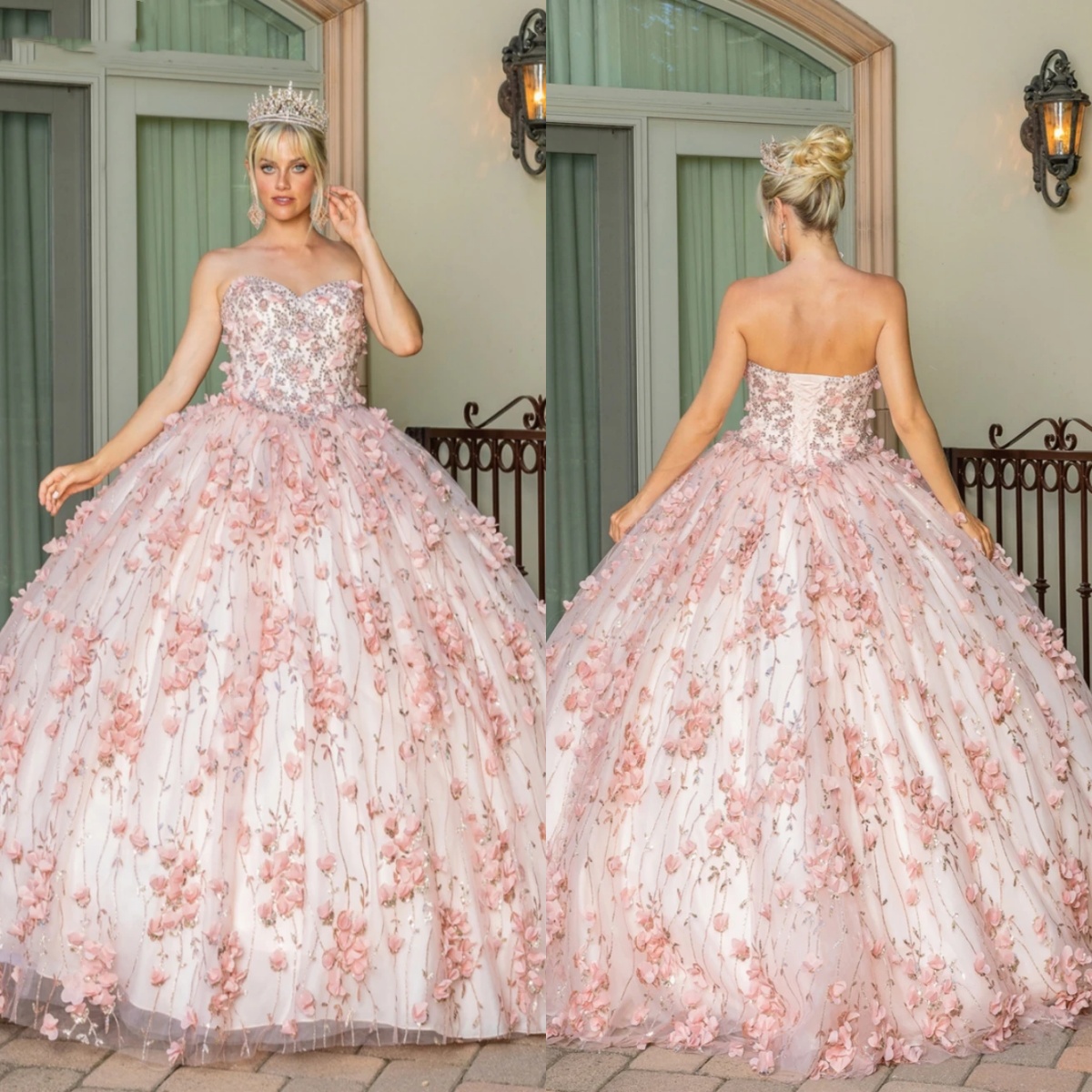 Elegant Ball Gown Quinceanera Dresses For Women Appliques Sequins Gowns Sweetheart Neck Sleeveless Party Prom Sweep Train Dress Customied