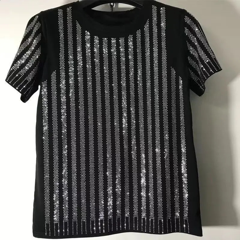 Mens er Rhinestone T-shirt Punk Clothes Drop Hip Hop 250224