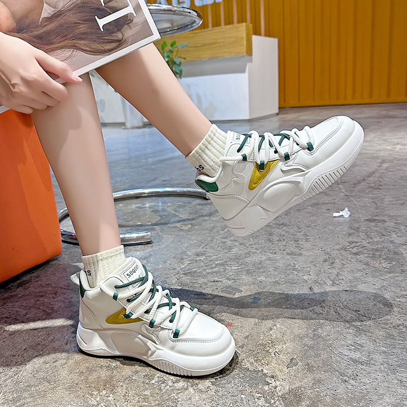 White Women s New Designer Outdoor Running Shoes Multifunctional Training Youth Academy Training Thick Soled Sports High Top Shoes