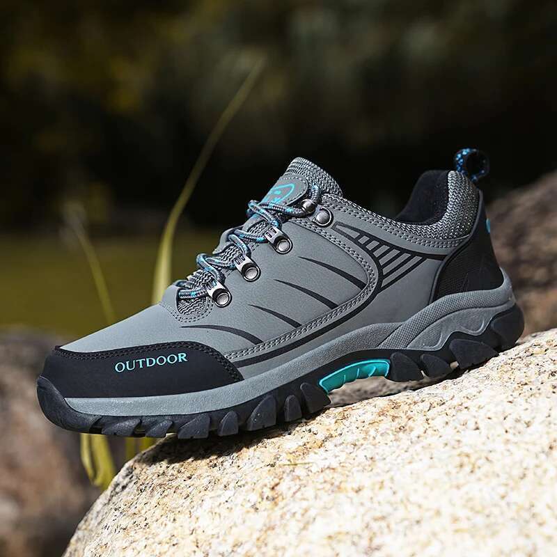 for Men Walking Sneakers Leather Waterproof Mountaineering Camping Hiking Thick Sole Comfortable Running Shoes