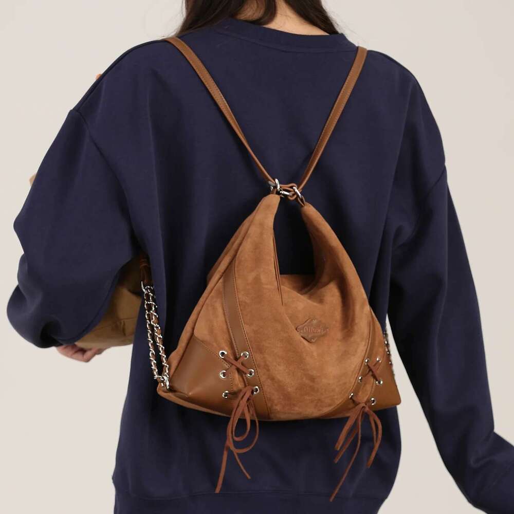 AII Vintage Suede Tote Bag Large Capacity Original Designer Maillard Backpack Multifunctional Fashion Handbag Christmas Gift