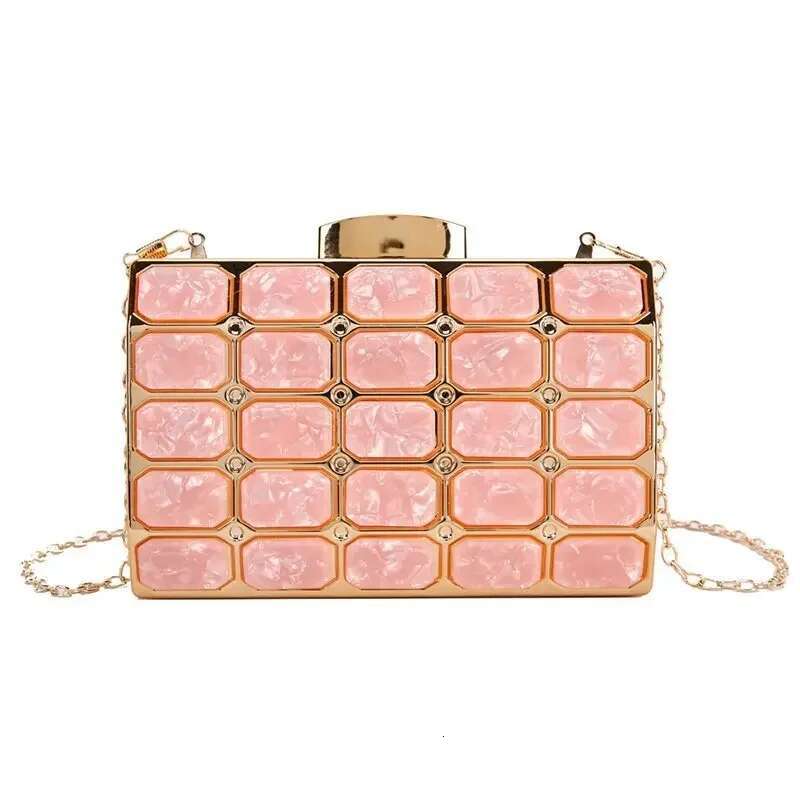 Fashion Acrylic Clutch Evening Female Designer Mini Square High Grade Quality Trend Chic Exquisite Messenger Bag