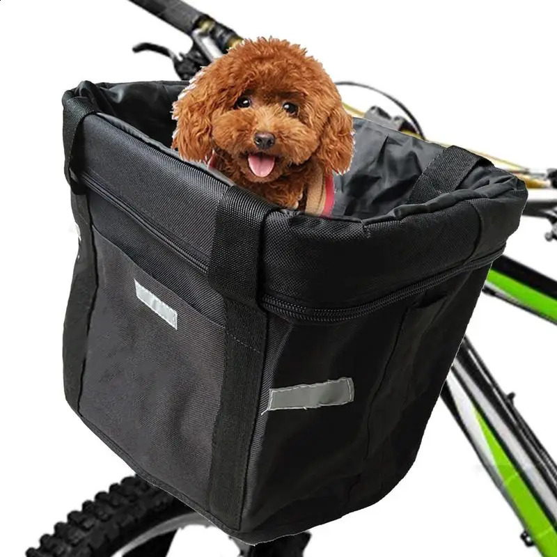 Ship from US Mountain Bike Basket Bicycle Pet Quick Release Easy Install Detachable Cycling Bag Picnic Shopping Grilling 250228FBB