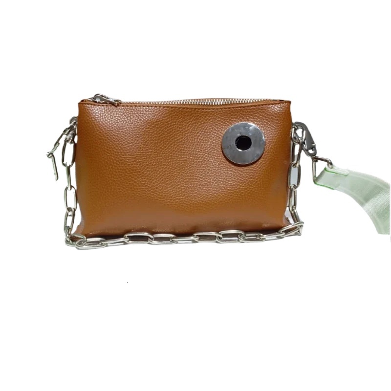 new style Spanish New Leather Shoulder Iron Chain Bag Dual Purpose Backpack