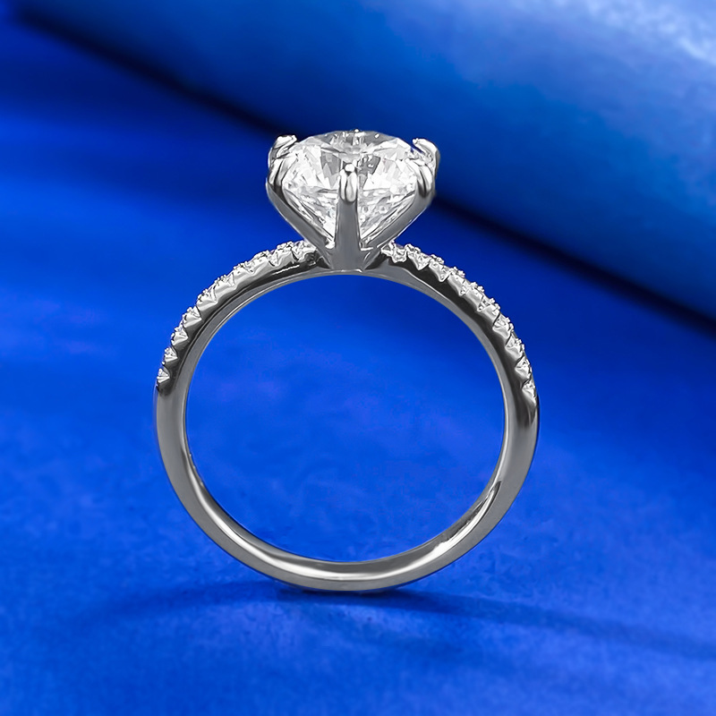 Choucong Brand Classical Six Claw Wedding Rings Luxury Jewelry Solitaire Real 100% 925 Sterling Silver Round White Moissanite Diamond Party Eternity W