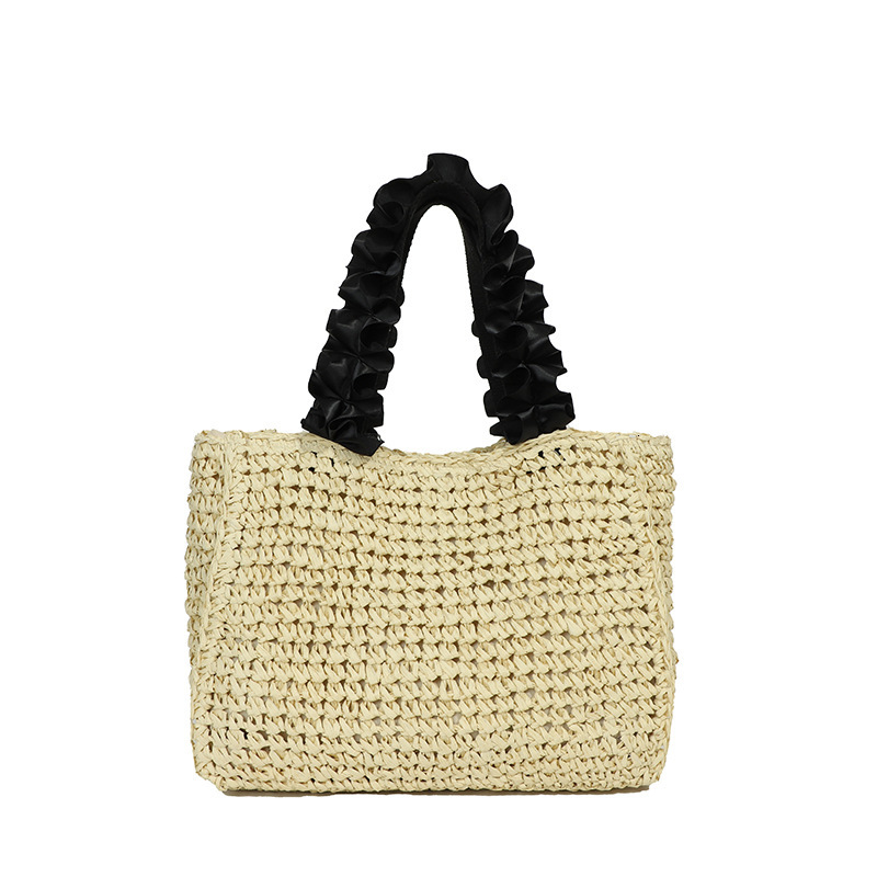 2025 Summer Straw Handbag Ins Wind Seaside Resort Handmade Woven Fashion Handheld Single Shoulder Underarm Bag #swissmilitary