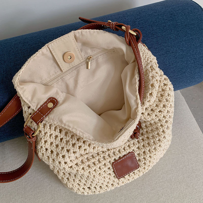 Knitted hollow for women 2025 new summer seaside vacation tote beach shoulder and armpit bag #swissmilitary