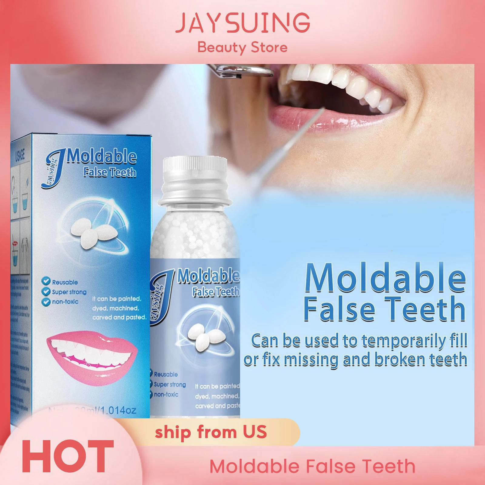 Jaysuing High Quality False Teeth Gel Can be Used To Temporarily Fill Or Fix Missing And Broken Teeth False teeth Sold Glue 250227