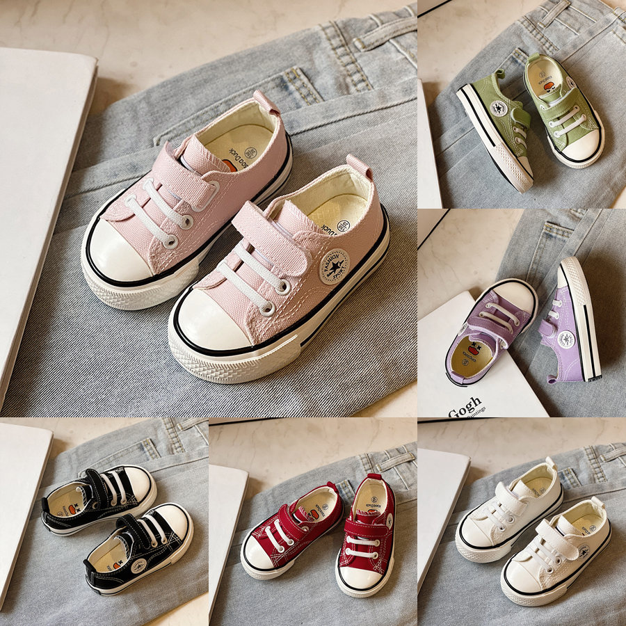 Kids Canvas Shoes High quality Children Casual Lace Up Classic Flats Shoes New Boy Shoes Toddler Students Girl Sneakers Sizes US5C-US5Y 000246