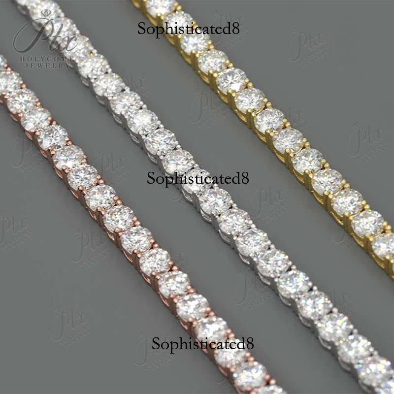 2-6.5mm Tennis Chain Hippop Full Size Sale Necklace For Women Sterg Sier Gold Man's Moissanite Bracelet Fashion