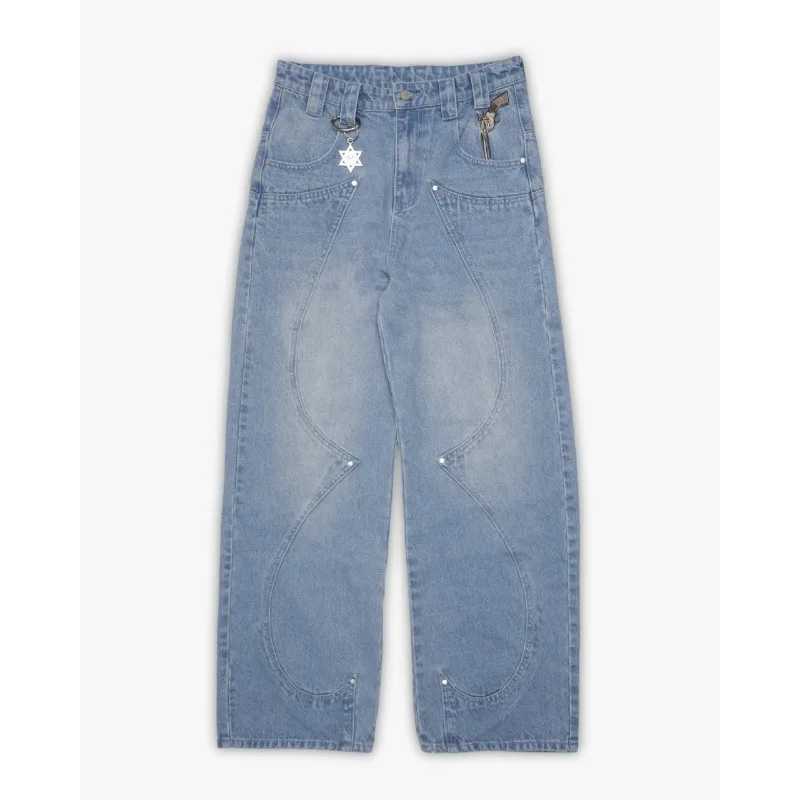 Men's Jeans Fast Draw Denim Pants Vintage Western Cowboy Embroidery Men Women Baggy Jeans Harajuku Streetwear Classic Casual Unisex Trousers J250