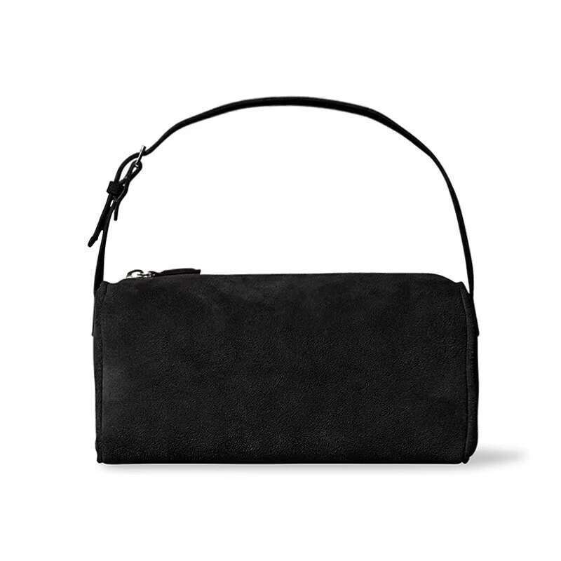 Women's Genuine Suede Clutch Purse Designer Phone Box Cow Leather Top Handle Handbag Solid Color Wallet