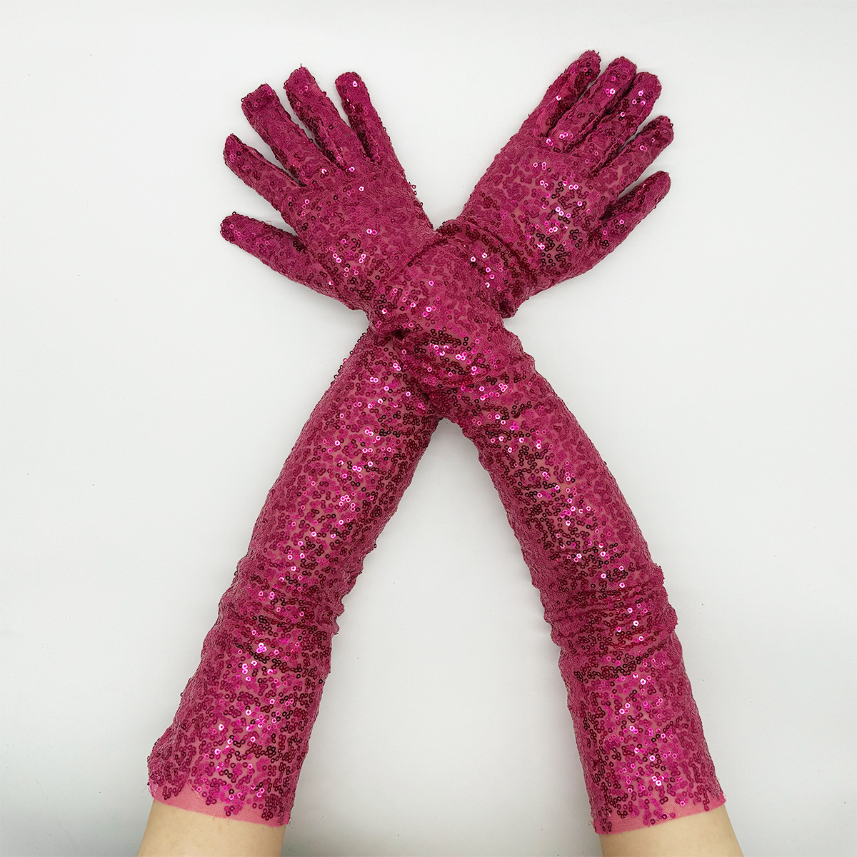 2025 Sequined Full Fiinger Bridal Gloves Above Elbow Length Prom Evening Party Gloves Elegant Sparkly Wedding Accessories