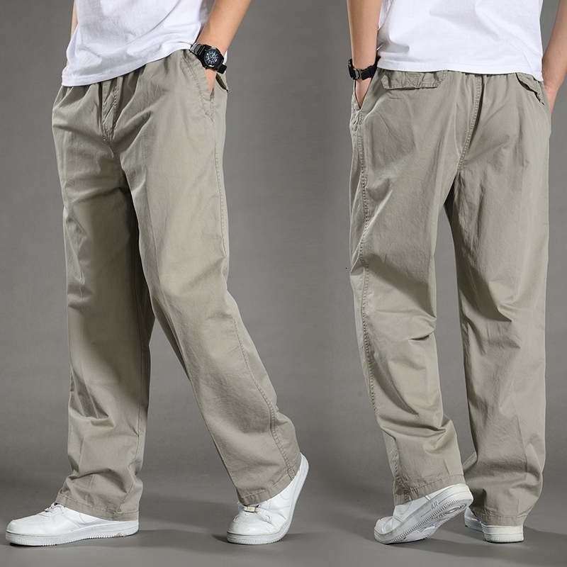 Mens Cargo Pants Summer Spring Cotton Work Wear In Large Size 6XL Casual Climbing Joggers Sweatpants Hombre Autumn Trousers w250228