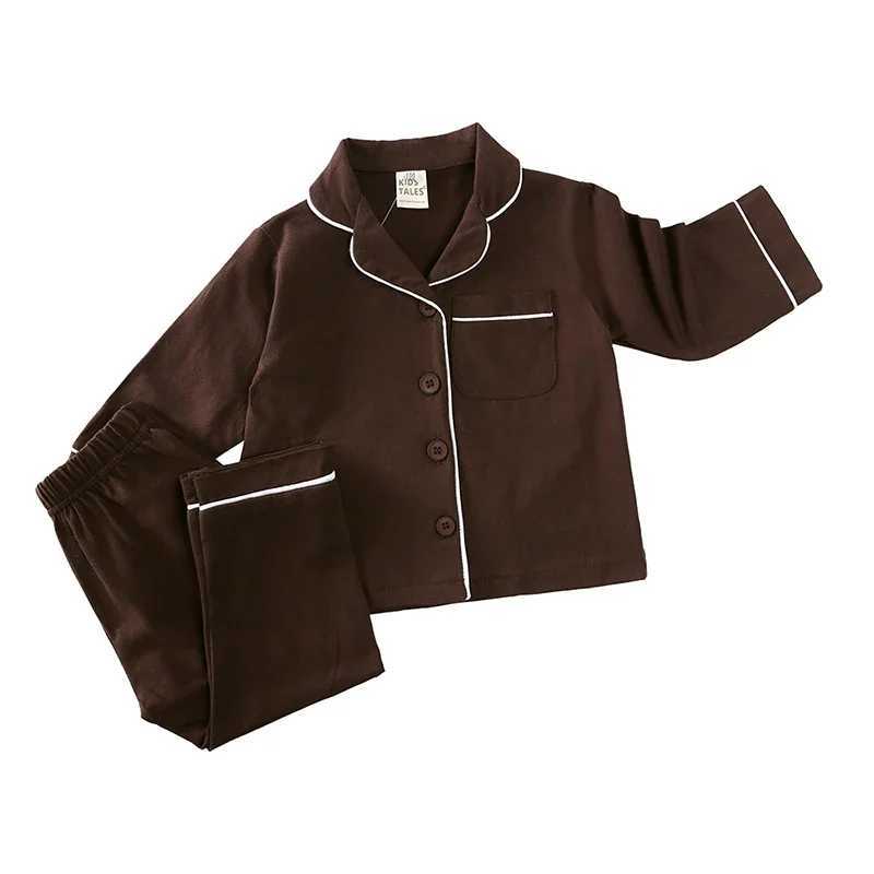 Toddler Baby Girls Boys Cotton Pajama Set Long Sleeve Kids 2Pieces Sleepwear Button-Down Nightwear Children Daily LoungewearT250303