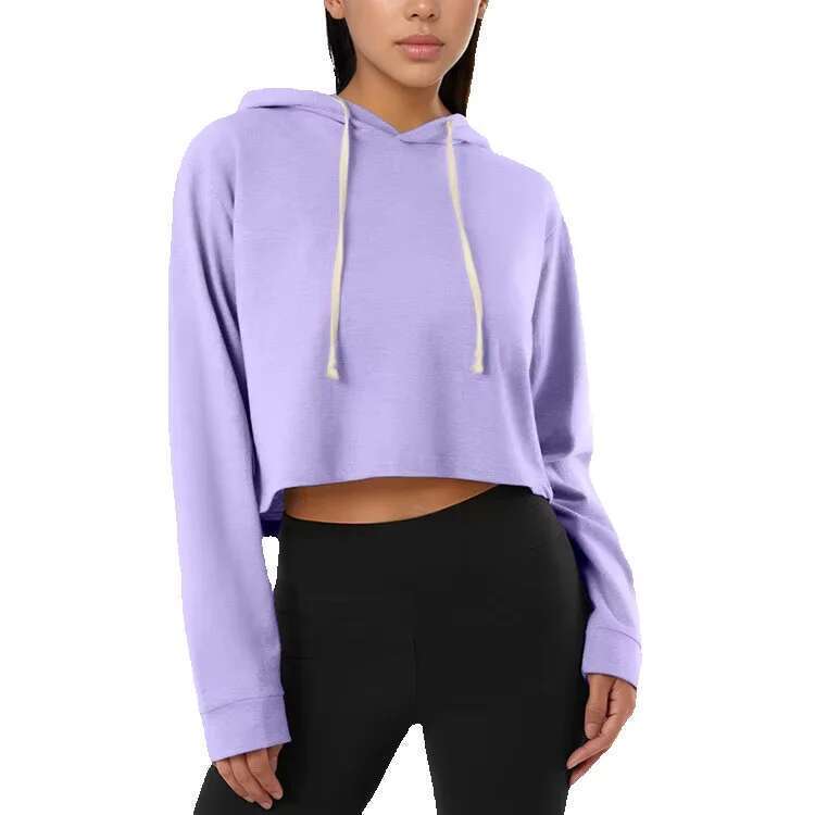 Best Quality Women's Crop Hoodies Trending Fashion Winter Knitted Clothing Private ODM Service XS Size