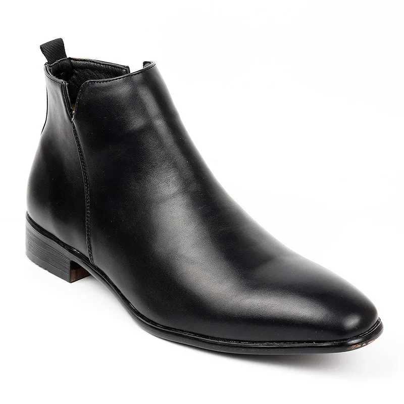 Mens Chelsea boots luxury casual leather boots 2025 new suede ankle boots mens business dress boots large size 48 Botas Hombre Z250303