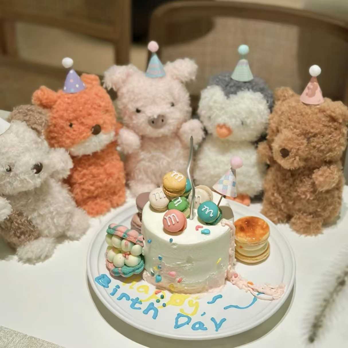 Plush Dolls Jelly Little Curly Little Animal Series Cartoon Doll Cute Piggy Chick Doll Wedding Throwing Doll