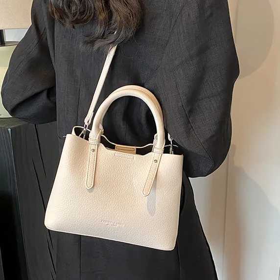 Luxury Designer PU Leather Lichee Pattern Womens Handbag Casual Crossbody Bag Bucket Tote Y250303