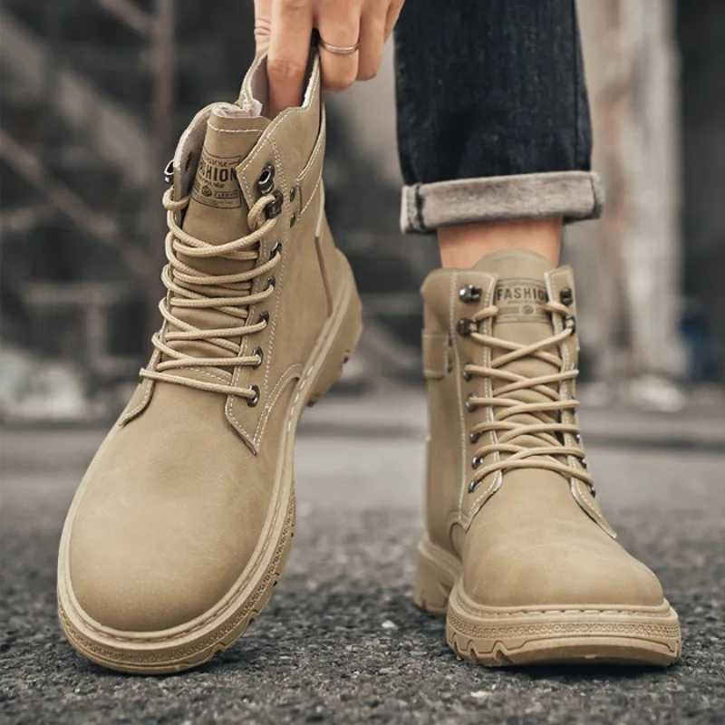 Luxury Mens Ankle Boots Autumn New Anti slip Desert Boots Outdoor Zipper Climbing Shoes Work Boots Botas Hombre Z250303