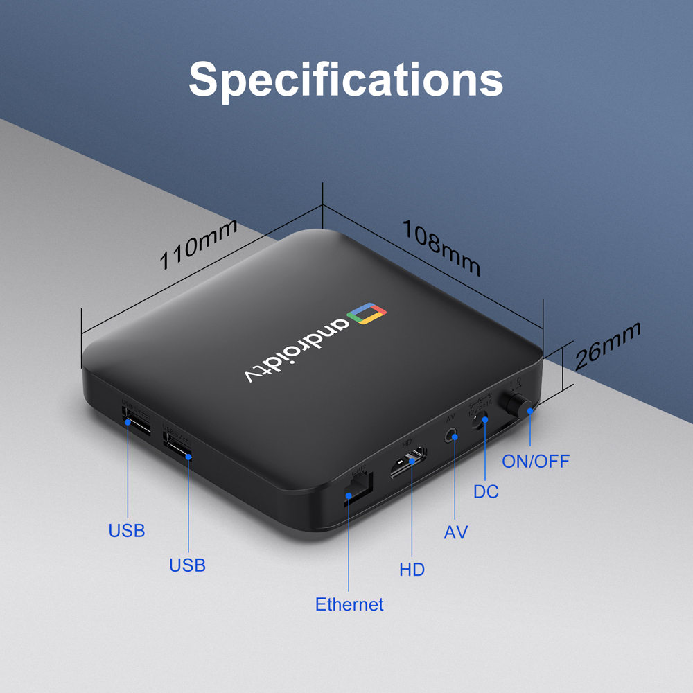 H96 MAX Amlogic S905L3 QUAD CORE Androidtv 14.0 ATV TV Box 4K Video Decording 2.4G/5G WiFi BT Set Top Box