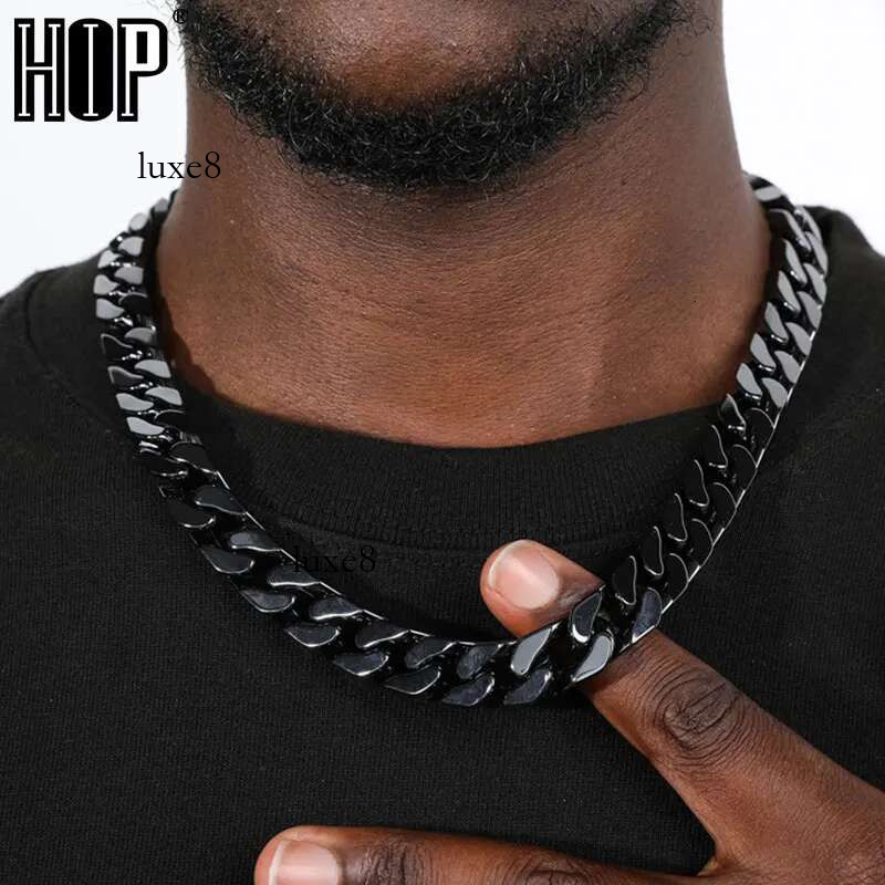 Hip Hop 12mm Heavy Stainless Steel Ceramics Cuban k Chain Unique Necklace For Men Women Rapper Jewelry