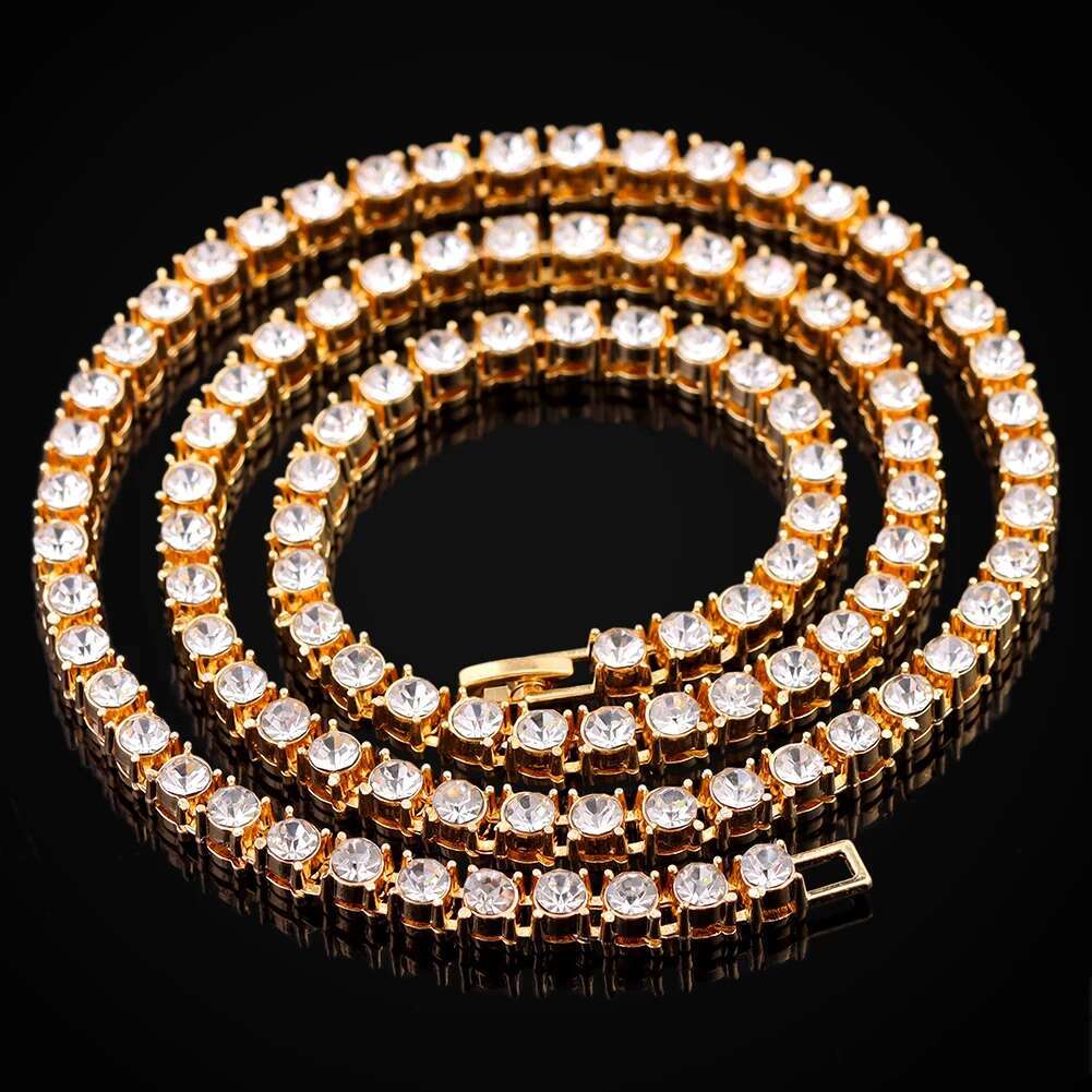 14/20MM width Prong Rhombus k for Women Iced Out Chain Gold Sier Color Thick Cuban Necklace Hip Hop Jewelry