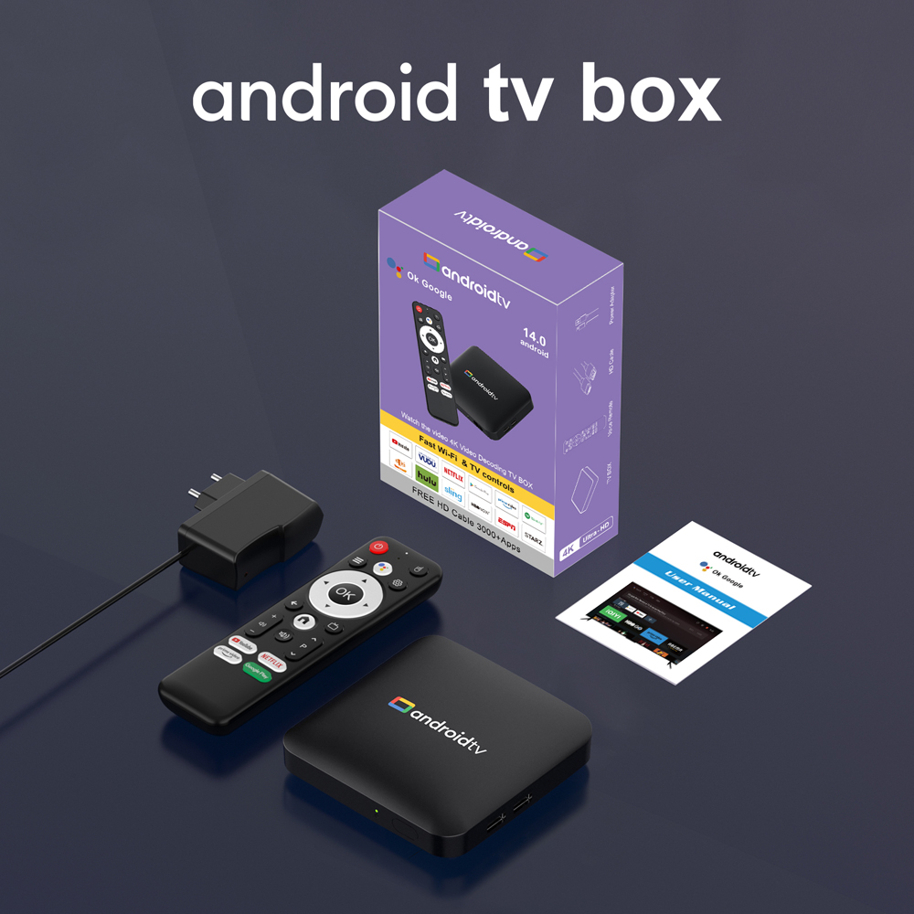 H96 MAX Amlogic S905L3 QUAD CORE Androidtv 14.0 ATV TV Box 4K Video Decording 2.4G/5G WiFi BT Set Top Box