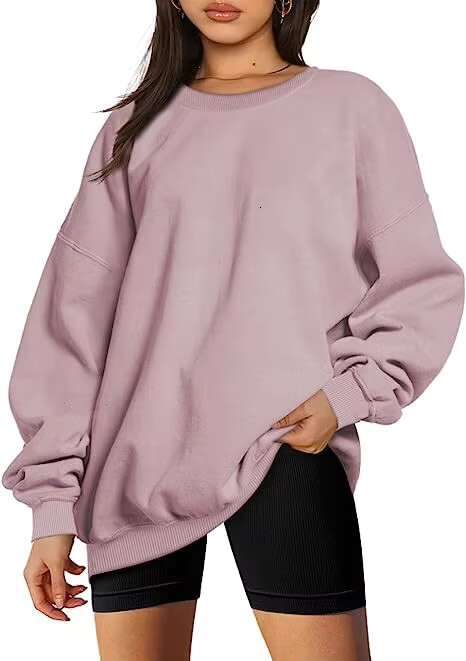 Round Neck Pullover Loose Casual Fleece Hoodie Women Custom Women's Sweatshirts Hoodies Oversized