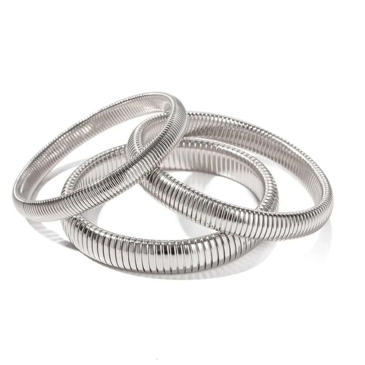 Stainless Steel Texture Flex Snake Chain Cuff Gold Plated Wide Bracelet Bangle Fashion Jewelry Women Gifts