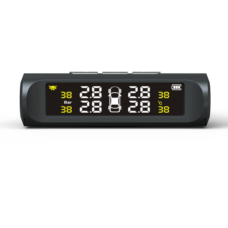 T1 TPMS Tire Pressure Monitoring System (TPMS 0-87 PSI) with solar charger, RV TPMS with 4 sensors and 5 alarm modes, LCD display, automatic sleep mod