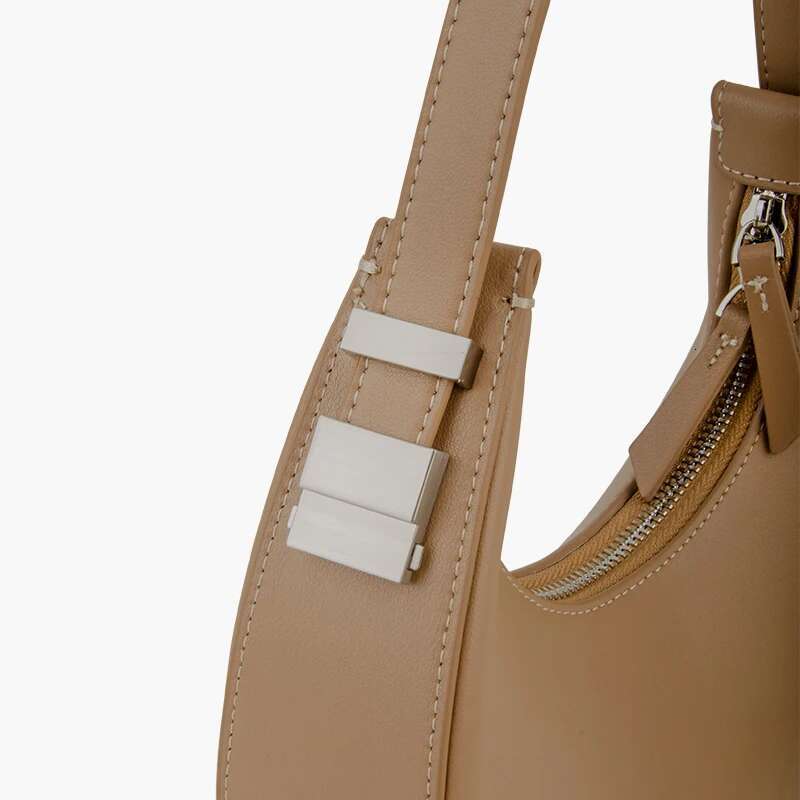 Donna-in Cow Leather Half Moon Genuine Cowhide Women Crescent Hobo Handbag High Quality Round Deaign Underarm Shoulder Bag