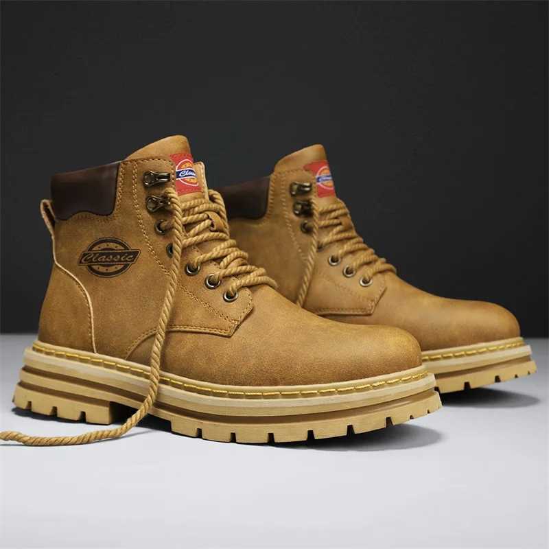Hot Sale Mens Autumn Winter Tooling Boots Fashion Brand Ankle Shoes for Men Motorcycle Boots Male British Outdoor Casual Shoes Z250303