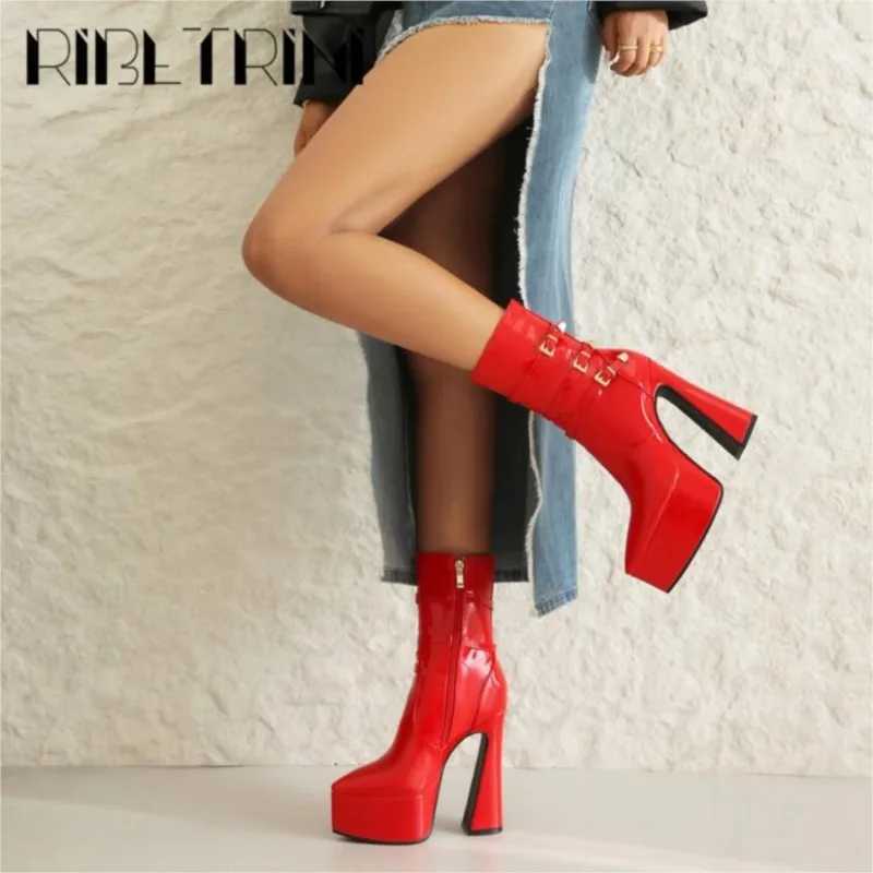 High heeled womens combat boots bulky toe ankle Platfom shoes trend luxury fashion cool elegant design womens boots Z250303