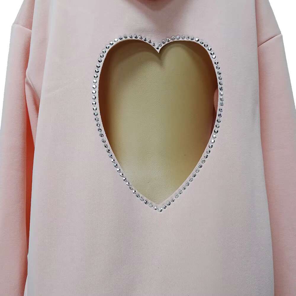 High Quality Spring Plus Size Hooded Women's Hoodies & Sweatshirts Plain Dyed Dia Studded Halter Hoodie