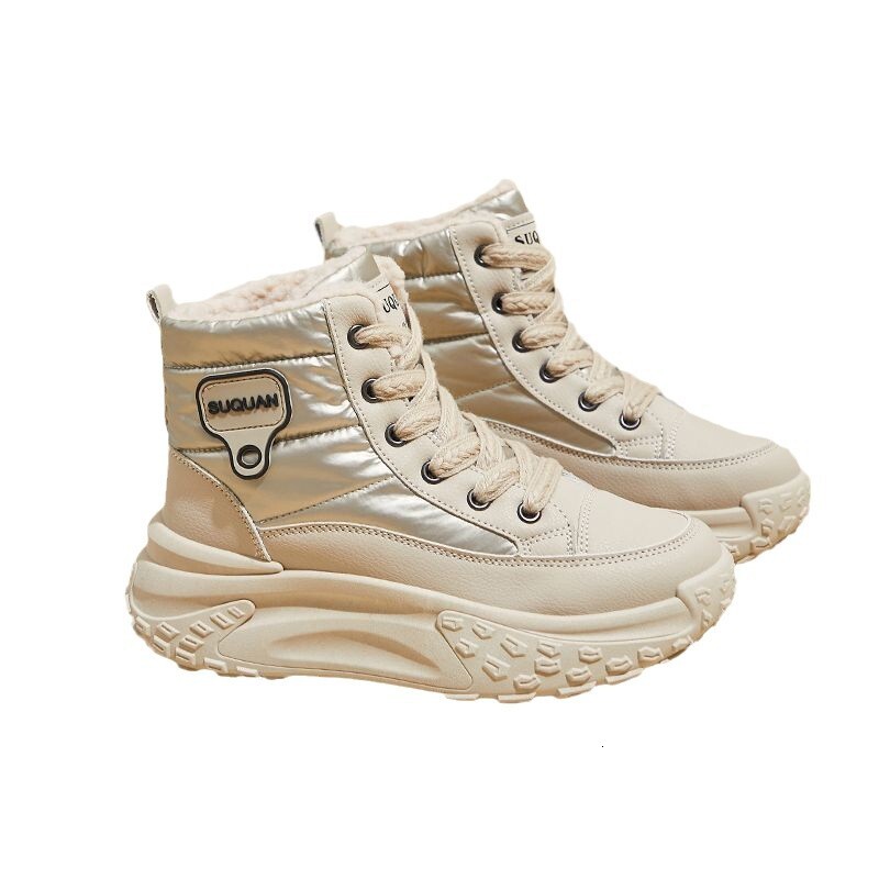 2025 Winter Designer s New Plush Korean Edition Thick Bottom High Help Women s Warm Multi Functional Leisure Sports Cotton Shoes Women s Snow Boots