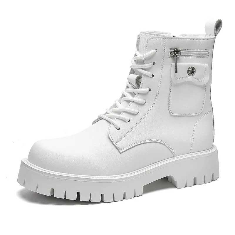 2024 Trend Men Boots Sneakers Outdoor Fashion High Top Wholesale Punk Shoes for Men Casual Leather Street Style Ankle Boots Men Z250303