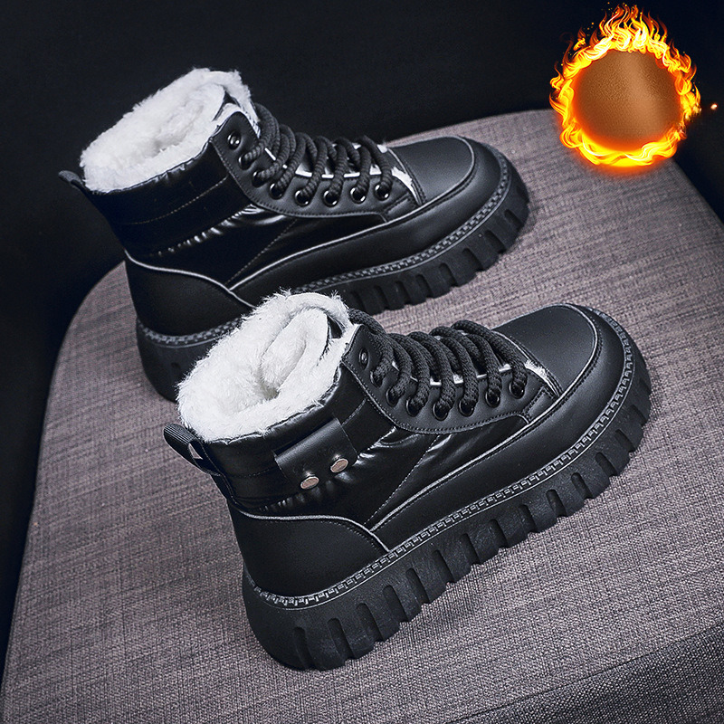 Designer s New Velvet And Mid Top Women's Shoes With Velvet High Cotton Shoes Thick Soled Warm Snow Boots Outdoor Multifunctional Casual Martin B