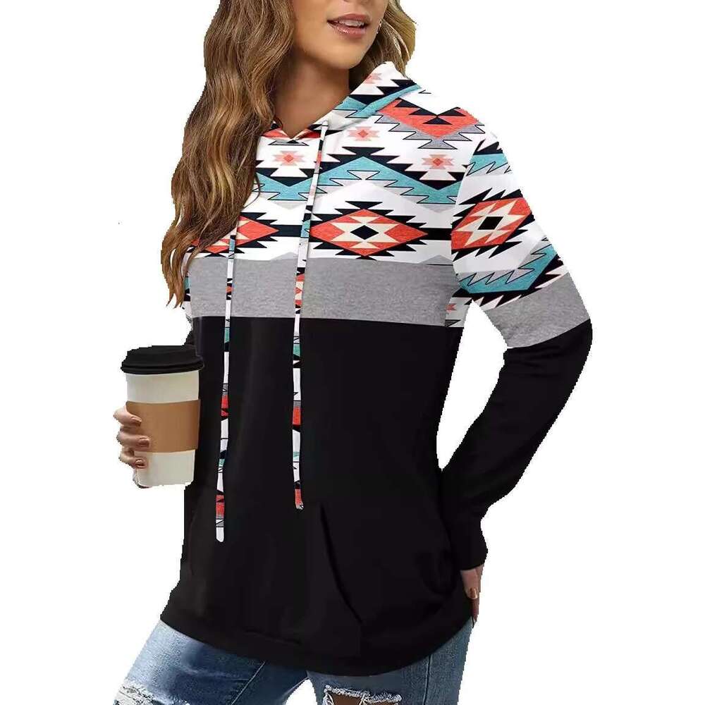 Custom Printed Vintage Pullover Hoodie Autumn Winter Southwest Women's Hoody