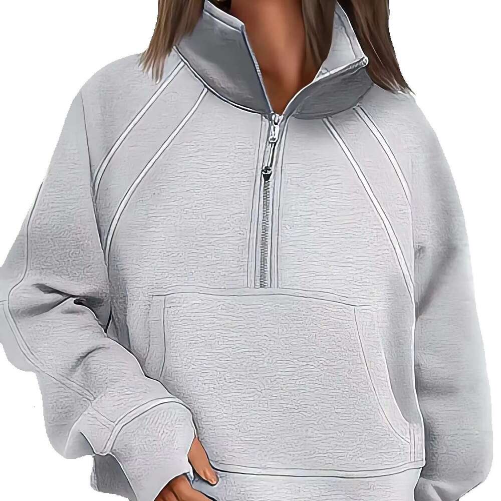New Stand Collar Long Sleeve Zipper Pullover Women's Fashion Casual Hoodies For Women