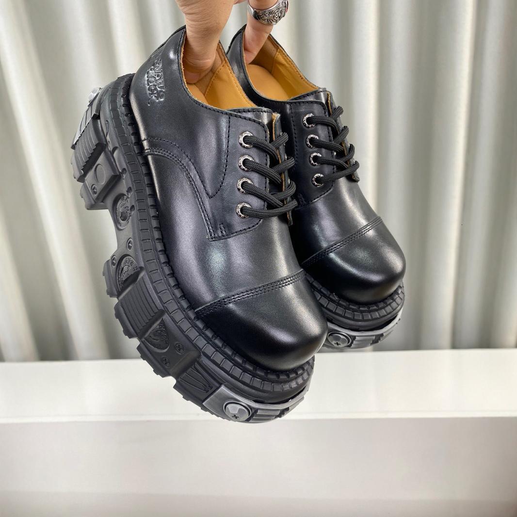 Home Spanish Trendy Brand Spring/Summer New Product Punk Style Big Head Low Top Sponge Cake Shoes Tank Height Increasing Thick Leather
