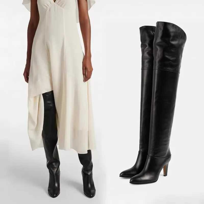 European and American Fashion High Heels Over The Knee Fashion Show Boots for Women Autumn and Winter Strap Knight Boots Z250303