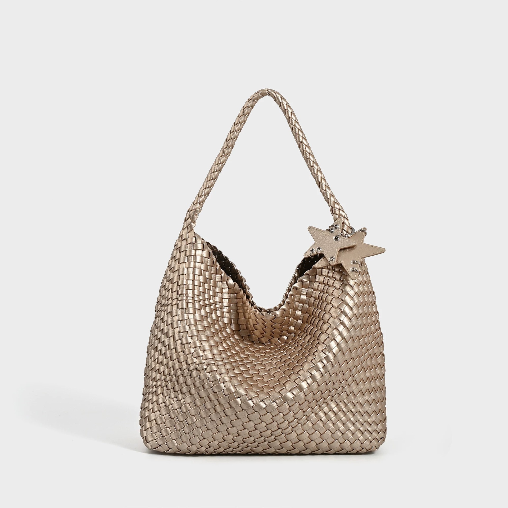 Designer Gun, Gun, Same Style, Niche, High-End, Handmade Woven Large Capacity Commuting Tote Bag, Fashionable And Casual Hand-Held Shoulder Bag