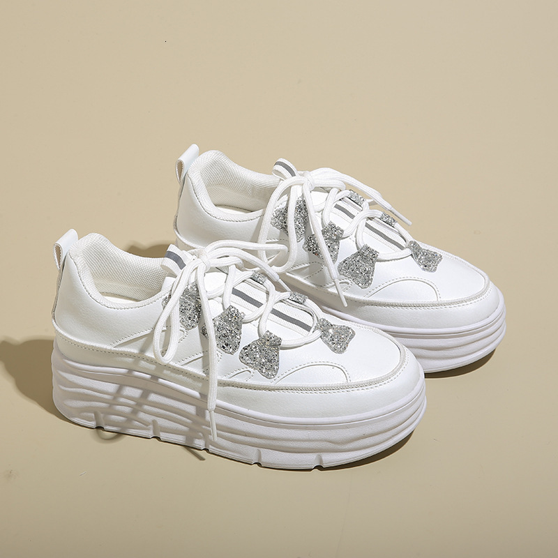 Women s 2025 New Designer Breathable White Shoes Multifunctional Indoor And Outdoor Height Increasing Sports And Leisure Board Fashion Shoes