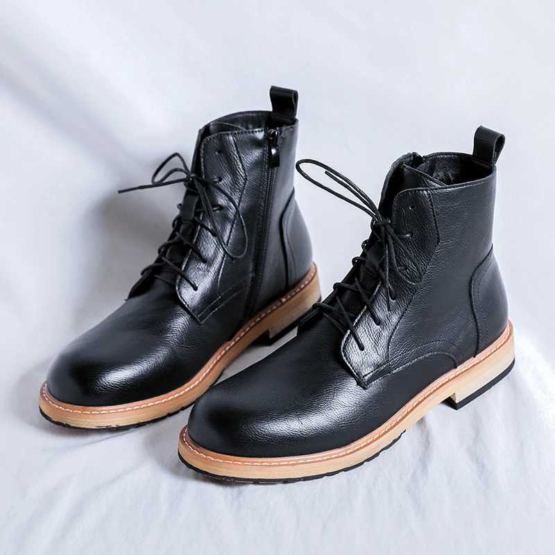 Mens Leather Waterproof Lace Up Chukka Ankle Boots Oxford Dress Boots Casual Business Work Daily Shoes For Men Z250303