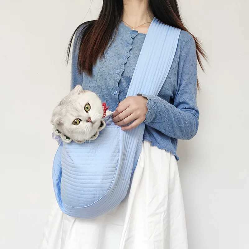 Cat Carrier Bag Dog Puppy Kitten Carrier Outdoor Travel Handbag Canvas Single Shoulder Cat Bag Sling Comfort Tote Bag Breathable 250205