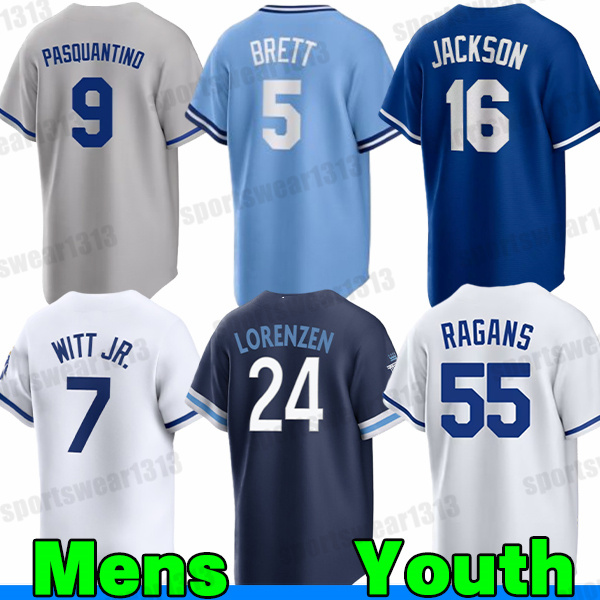 #7 Bobby Witt Jr. Jersey #13 Salvador Perez Jersey Vinnie Pasquantino KC Royals Jerseys Cole Ragans MJ Melendez Jonathan India Bo Jackson Custom City Baseball Jerseys